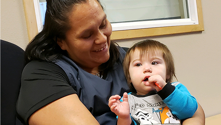 Person holding a kid