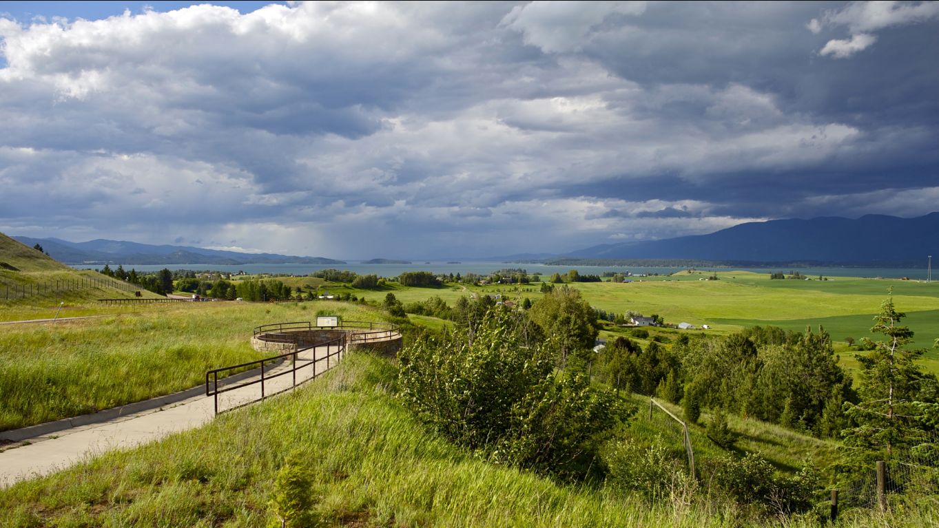 Polson, Montana landscape overlooking Flathead Lake